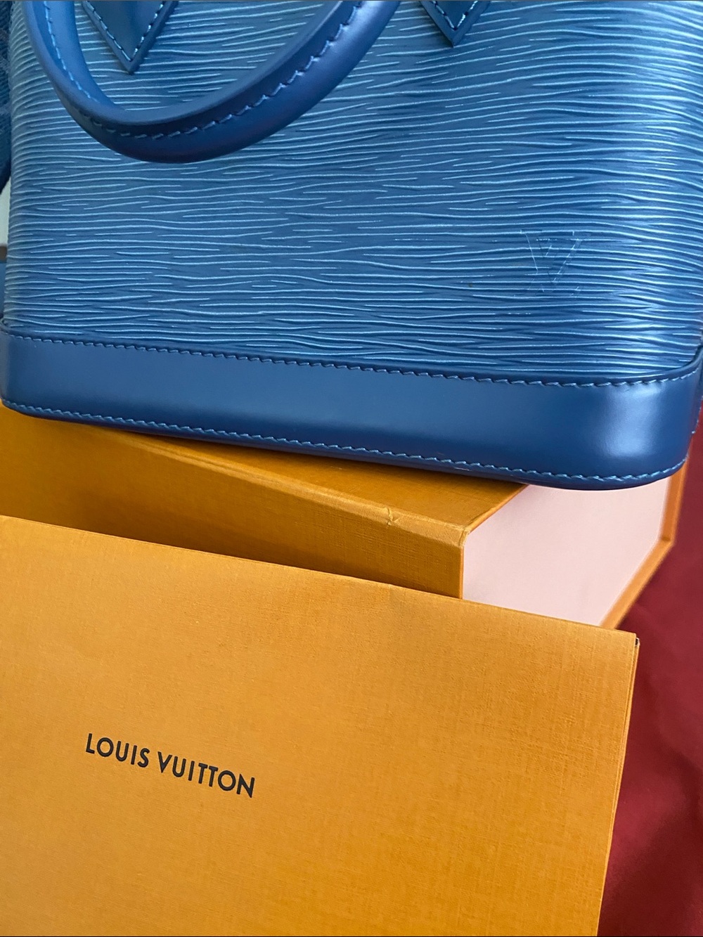 Louis Vuitton Blue Epi Alma BB Satchel with Gold Hardware - Picture 4 of 4